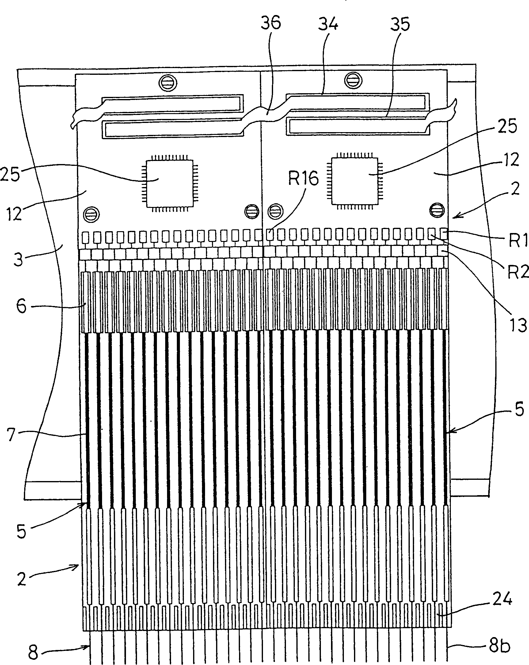 Jacquard device of warp knitting machine