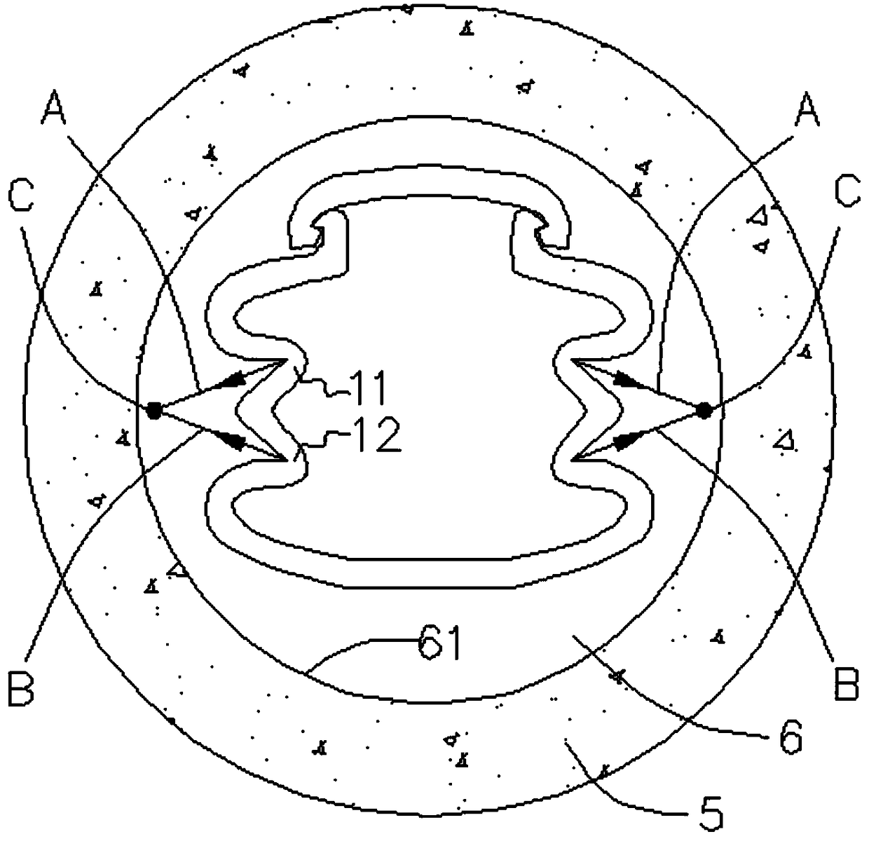 Parallel energy gathering groove type dual energy gathering explosive charging device