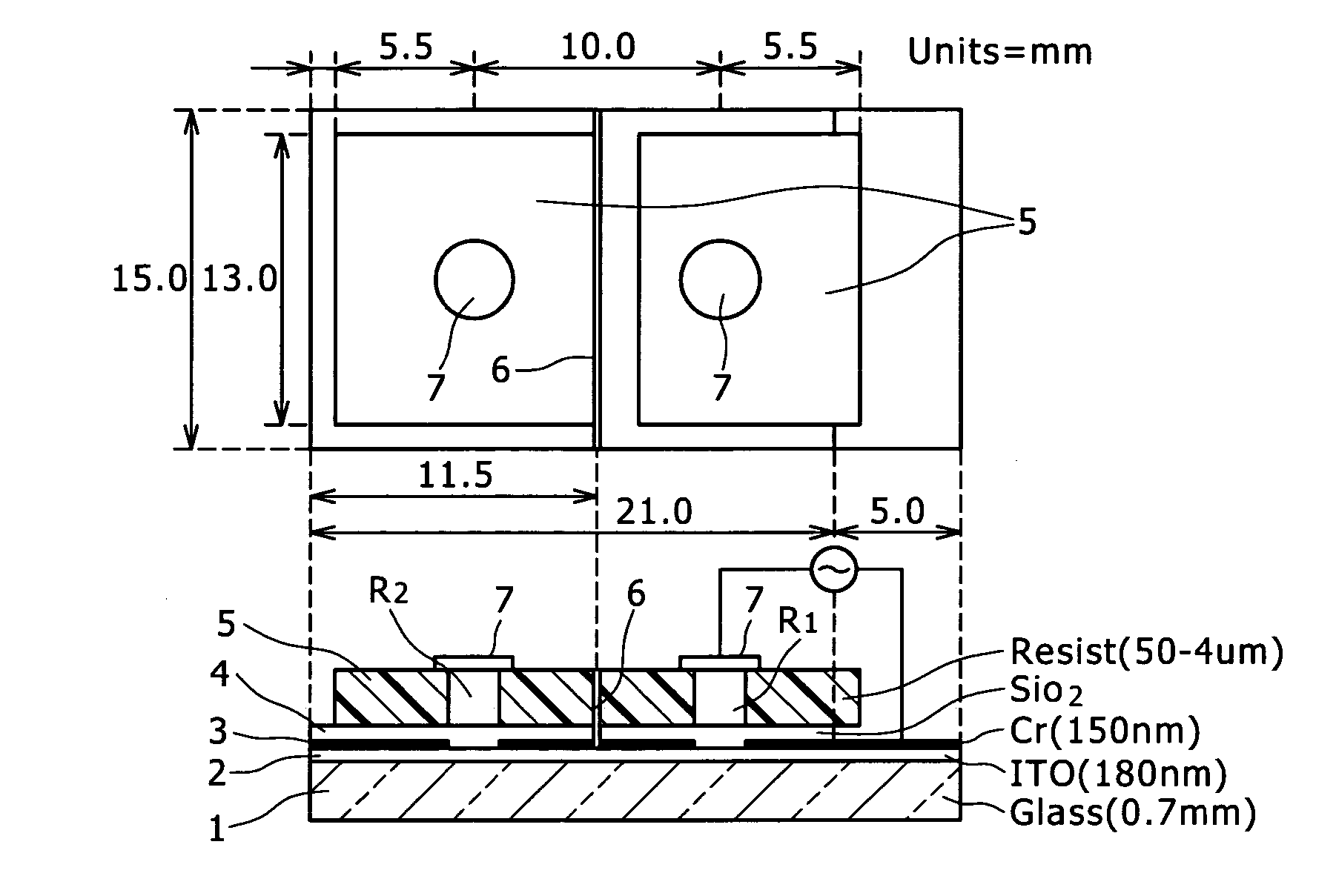 System and method for detecting interaction between substances by superimposingly applying sinusoidal voltage