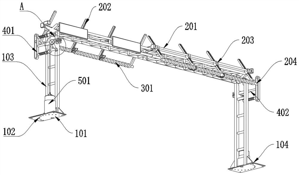 Road and bridge traffic height limiting device based on municipal buildings