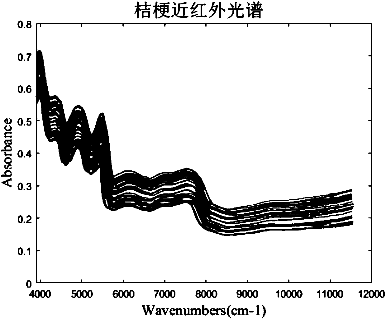 Near infrared spectrum detection method for detecting platycodon grandiflorum medicine