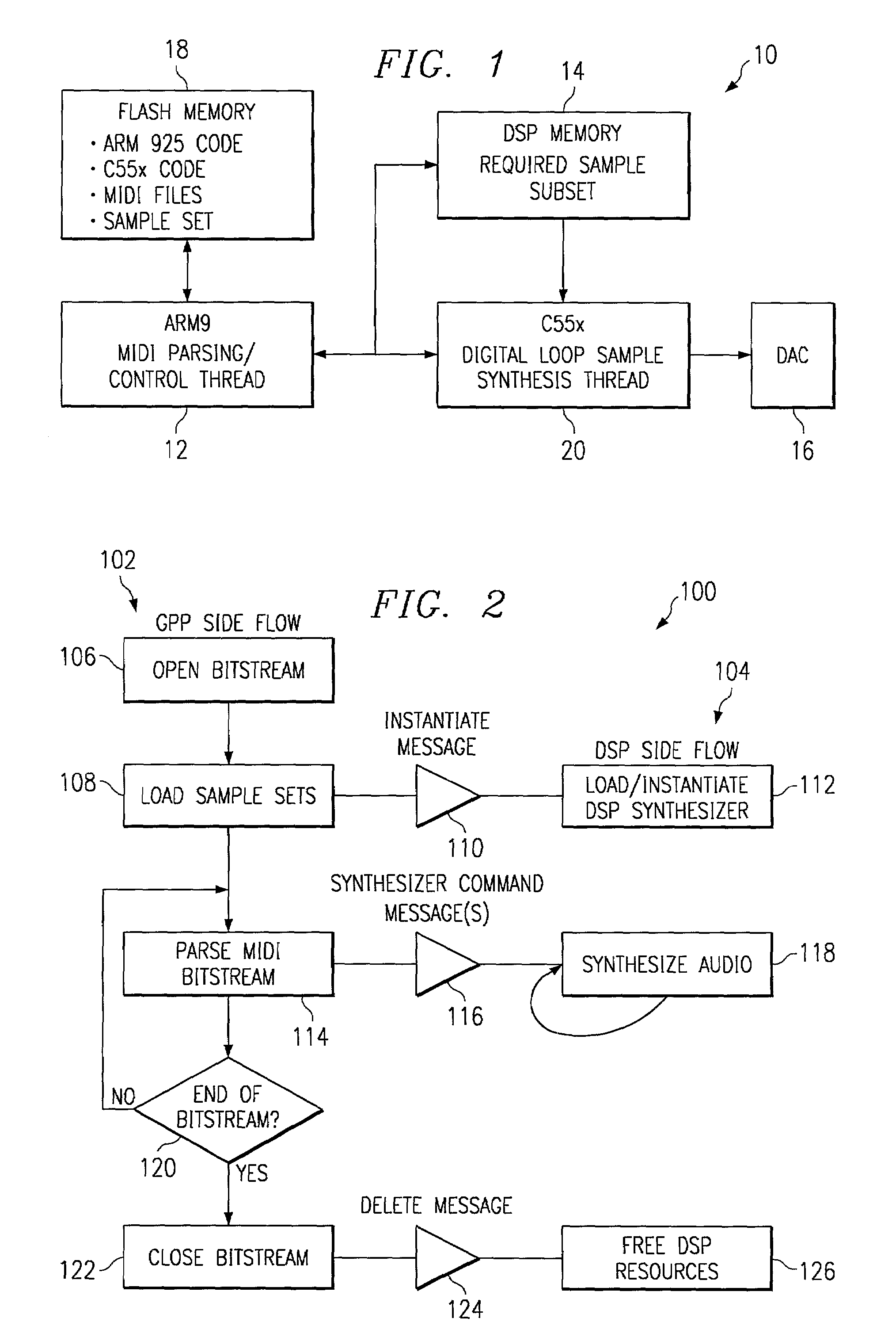 Software partition of MIDI synthesizer for HOST/DSP (OMAP) architecture