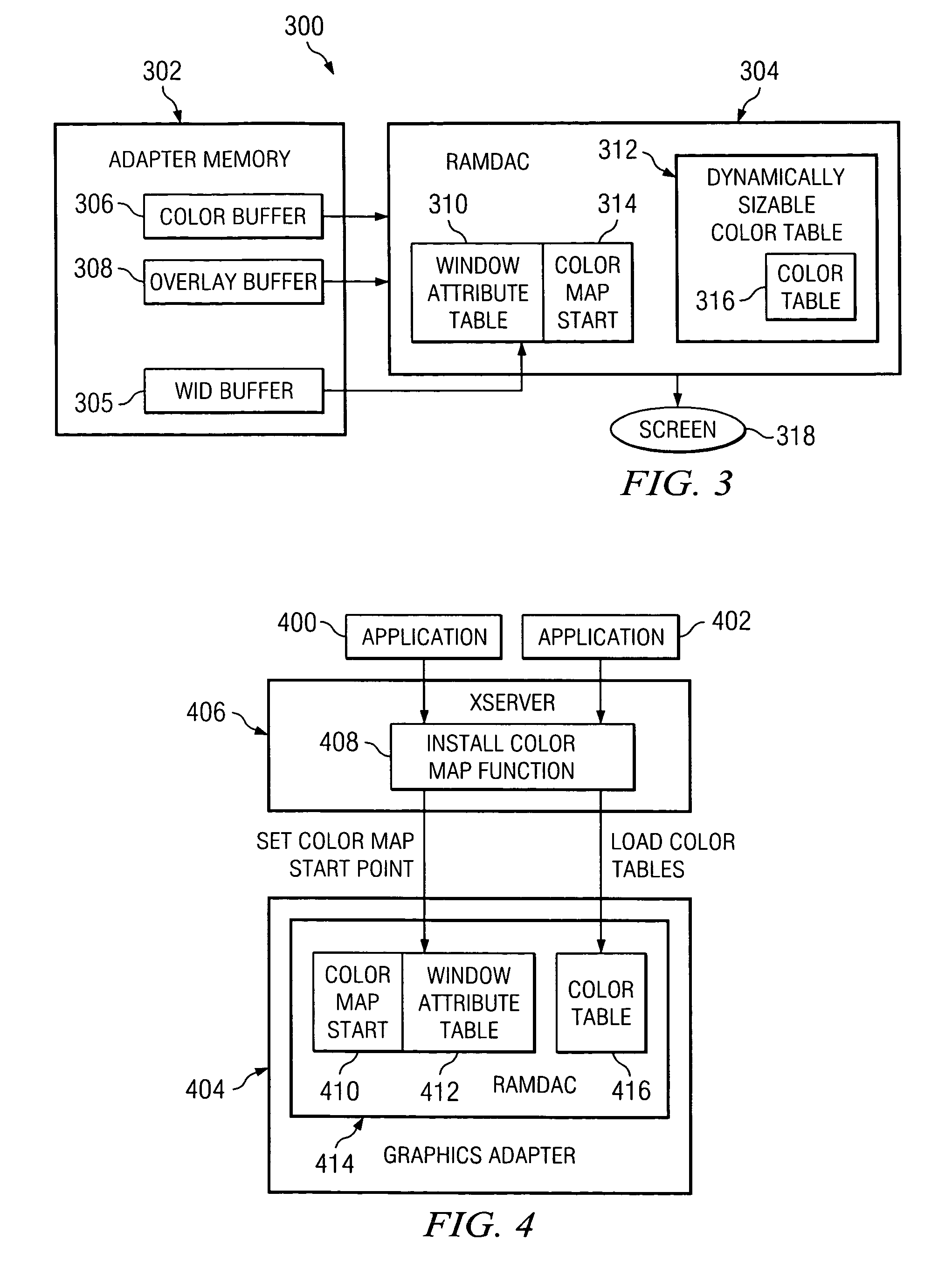 Method and apparatus for implementing dynamically sizable color tables