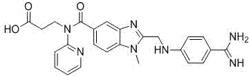 Dabigatran etexilate analog centered by fluorine-containing-group-modified benzene ring and synthesis method thereof