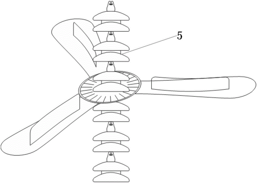 Suspension insulator string type wind-power full-automatic sweeper for power transmission lines