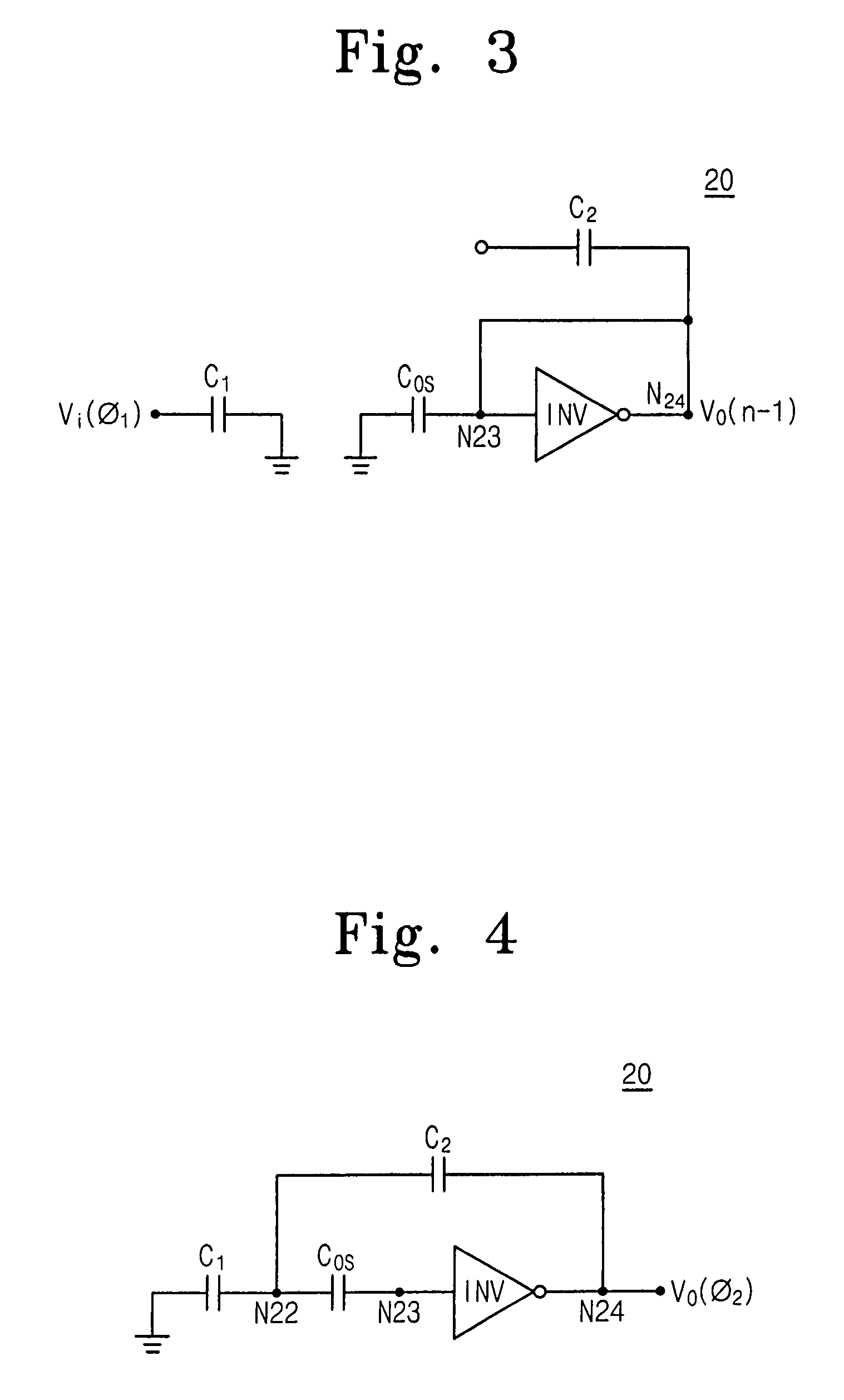 Switched capacitor circuit with inverting amplifier and offset unit