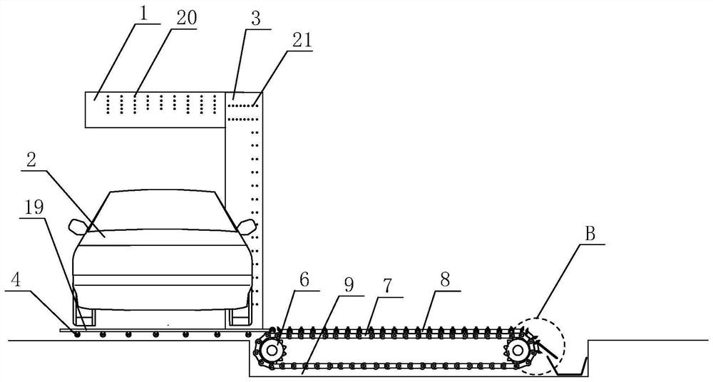 Lateral auxiliary parking device and parking method thereof