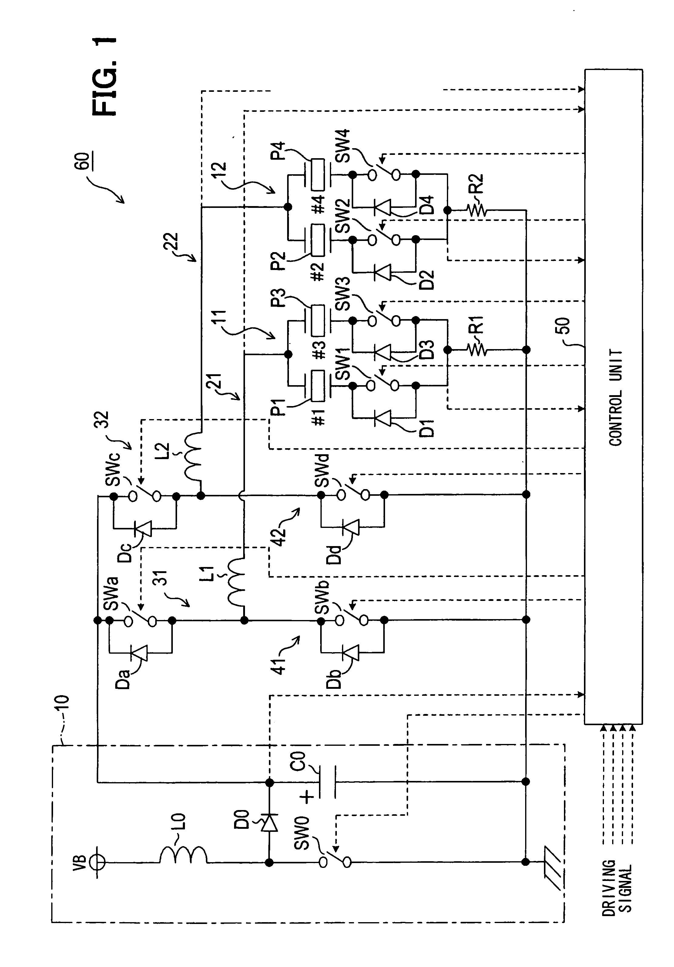 Piezoelectric actuator driving device and method