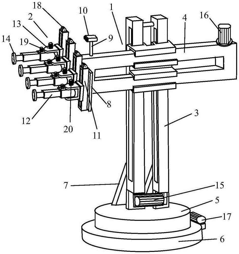 Mechanical arm and end effector of fruit picking robot and fruit picking method