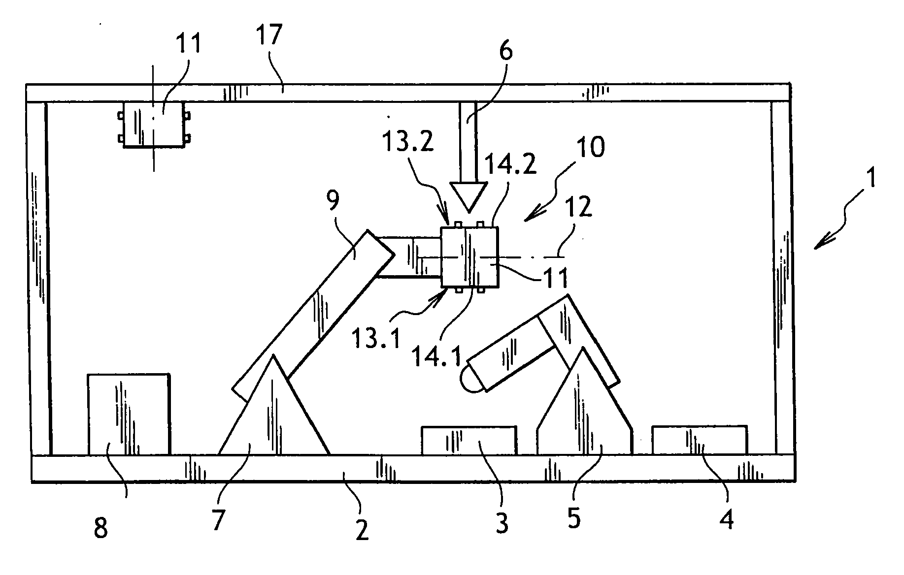 Workstation with a multiple-face parts support, and a method of controlling such a workstation