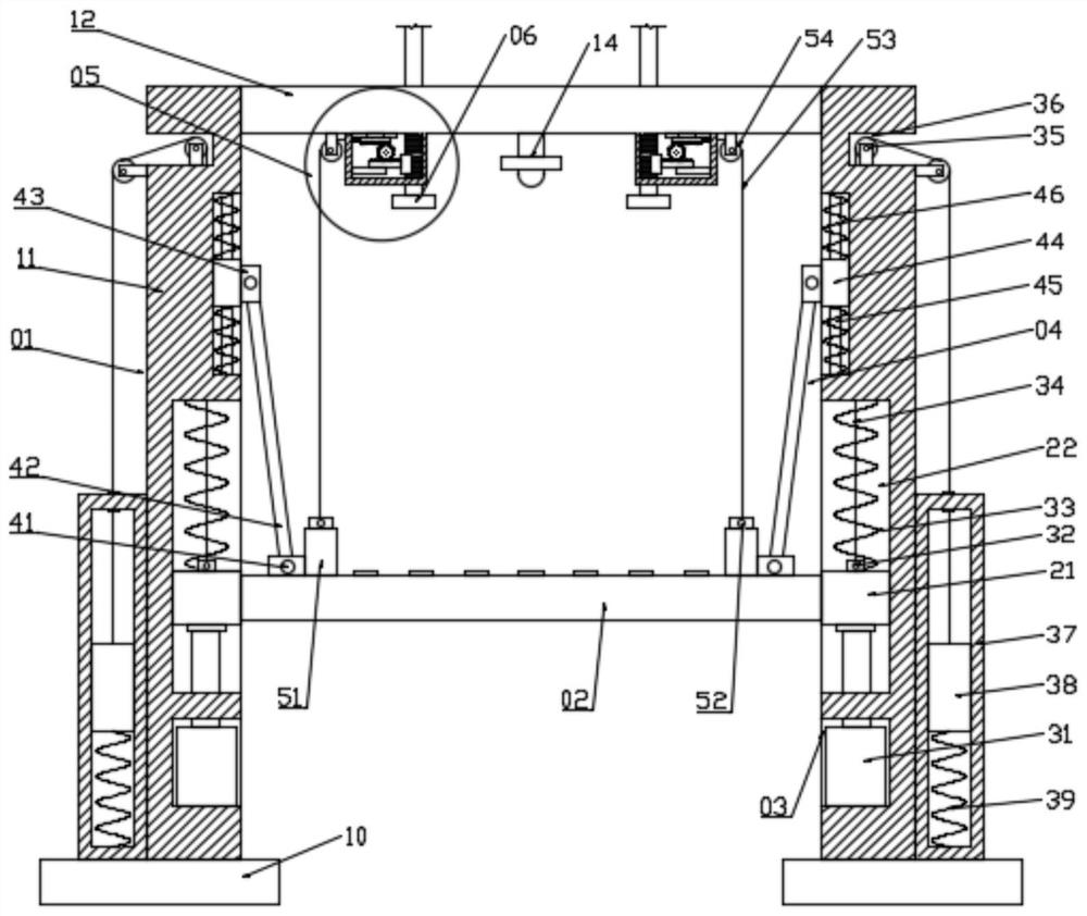 Flat layer lifting device for parking equipment trolley