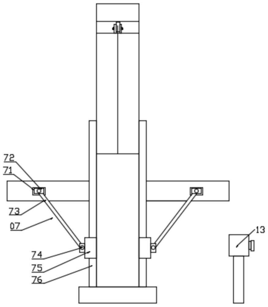 Flat layer lifting device for parking equipment trolley