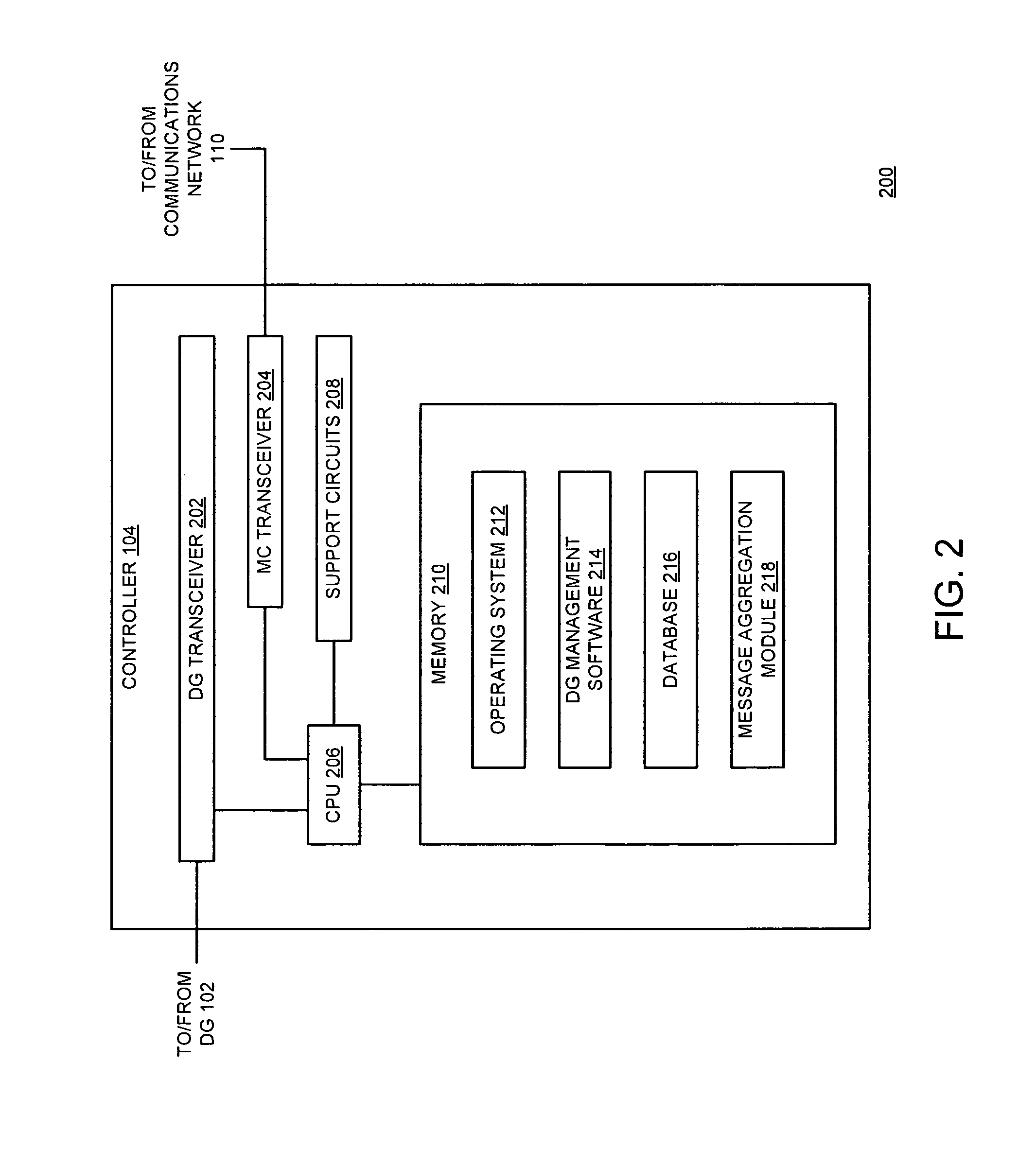 Method and system for distributed energy generator message aggregation