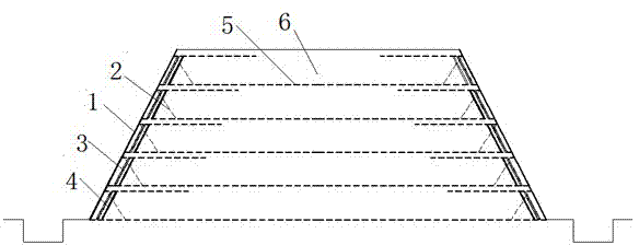 Assembly-type ecological net face geogrid pulling-opposite-type supporting structure