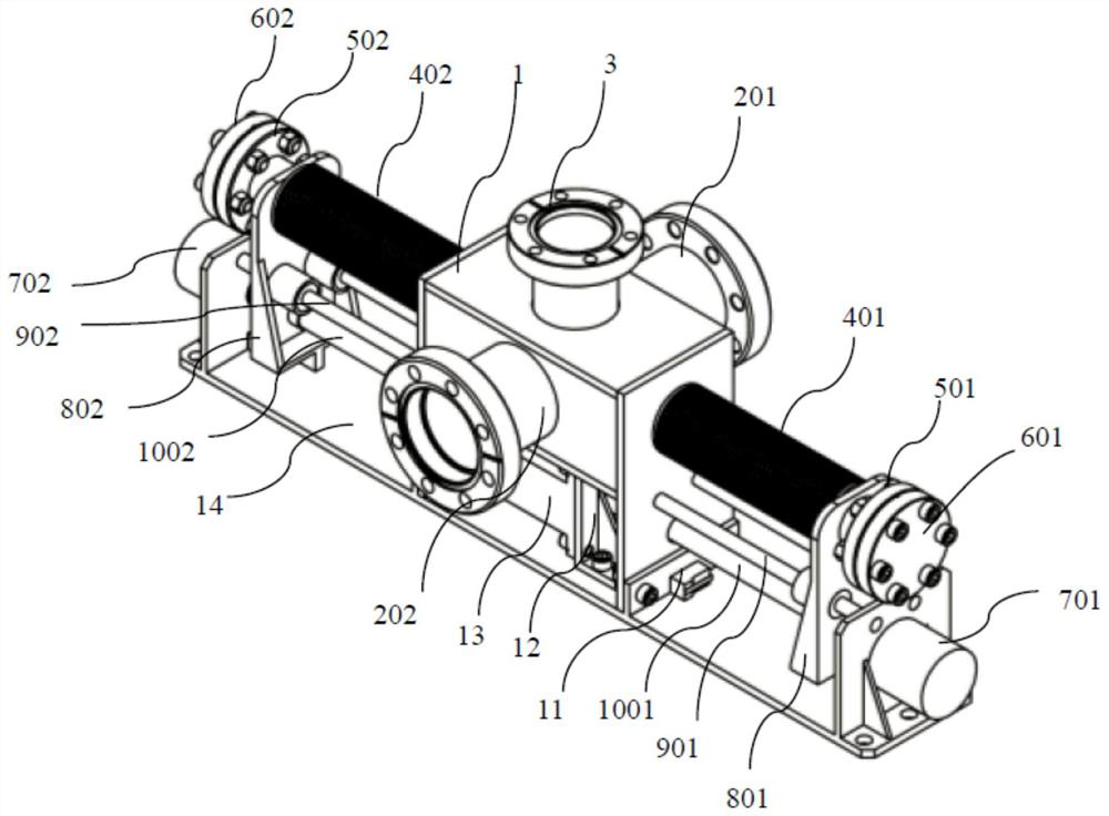 Vacuum environment beam energy online adjusting device