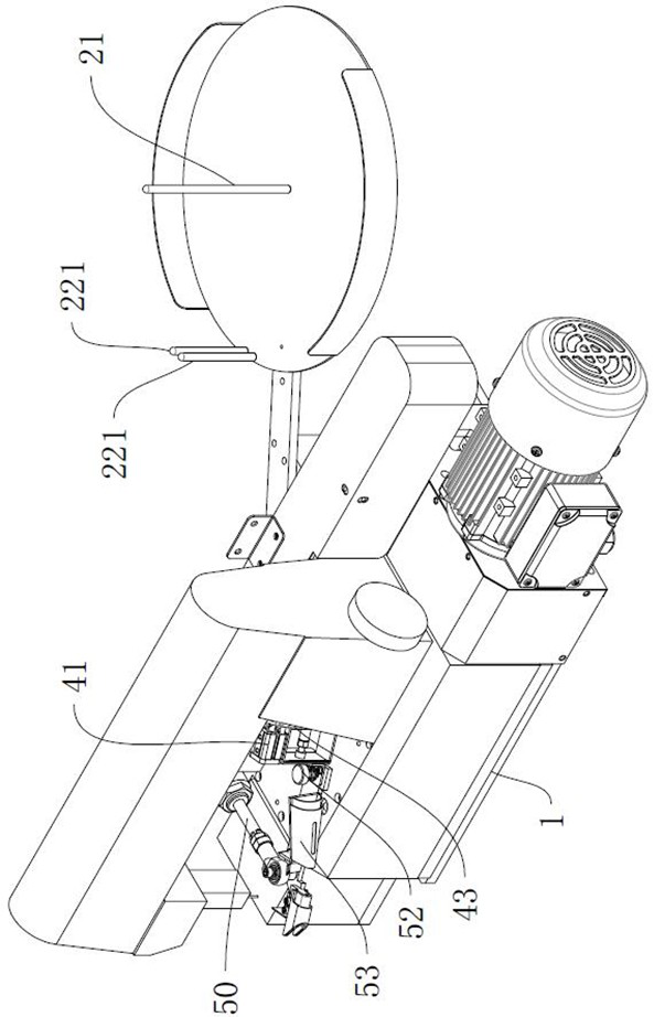 Sideband material cutting structure, edge surrounding machine comprising sideband material cutting structure, and sideband edge surrounding method