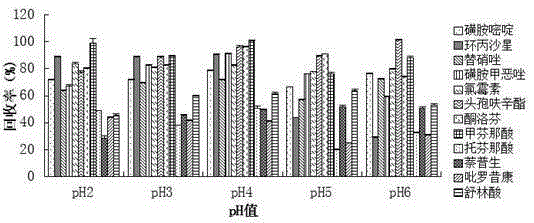 Method for measuring 12 types of remaining medicine in water environment through separation and enrichment