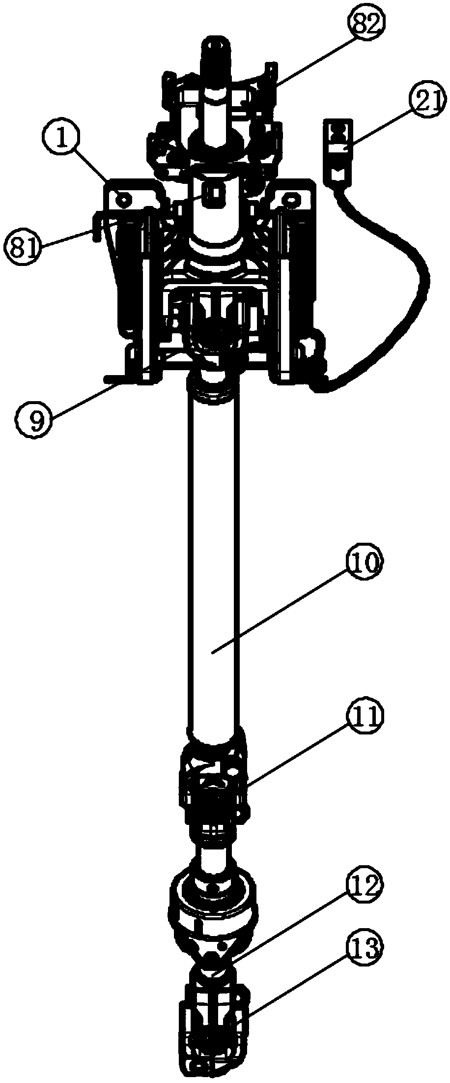 Gradient adjusting steering column