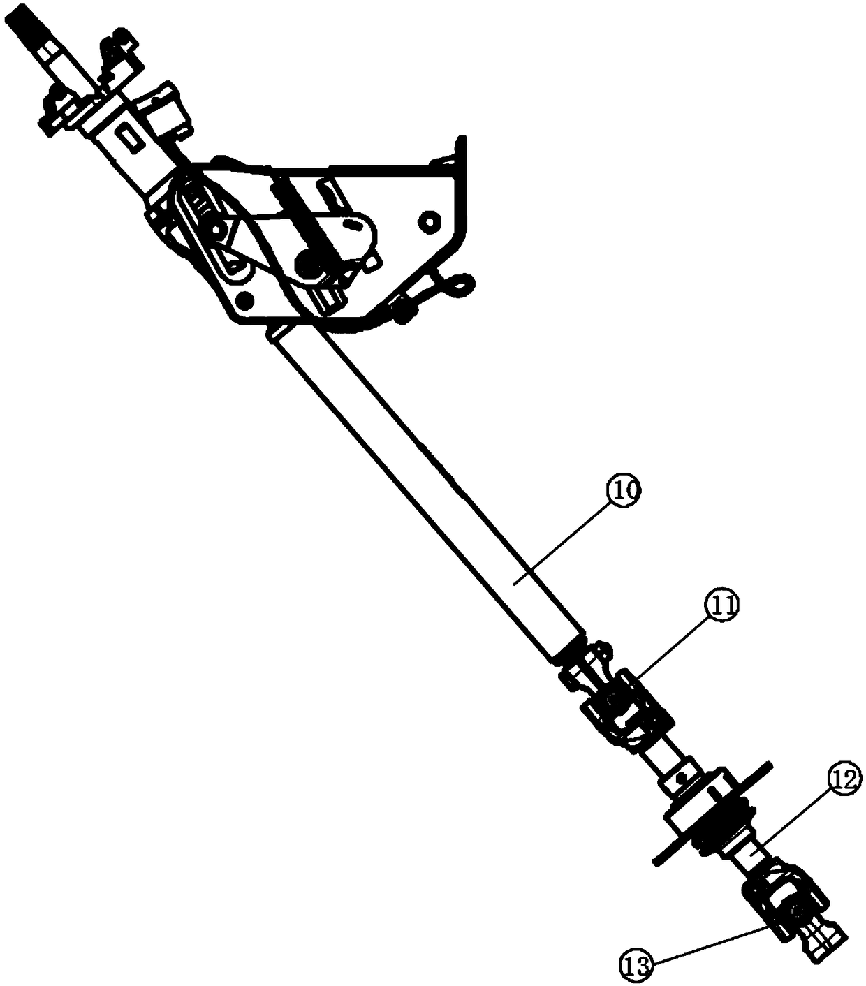 Gradient adjusting steering column