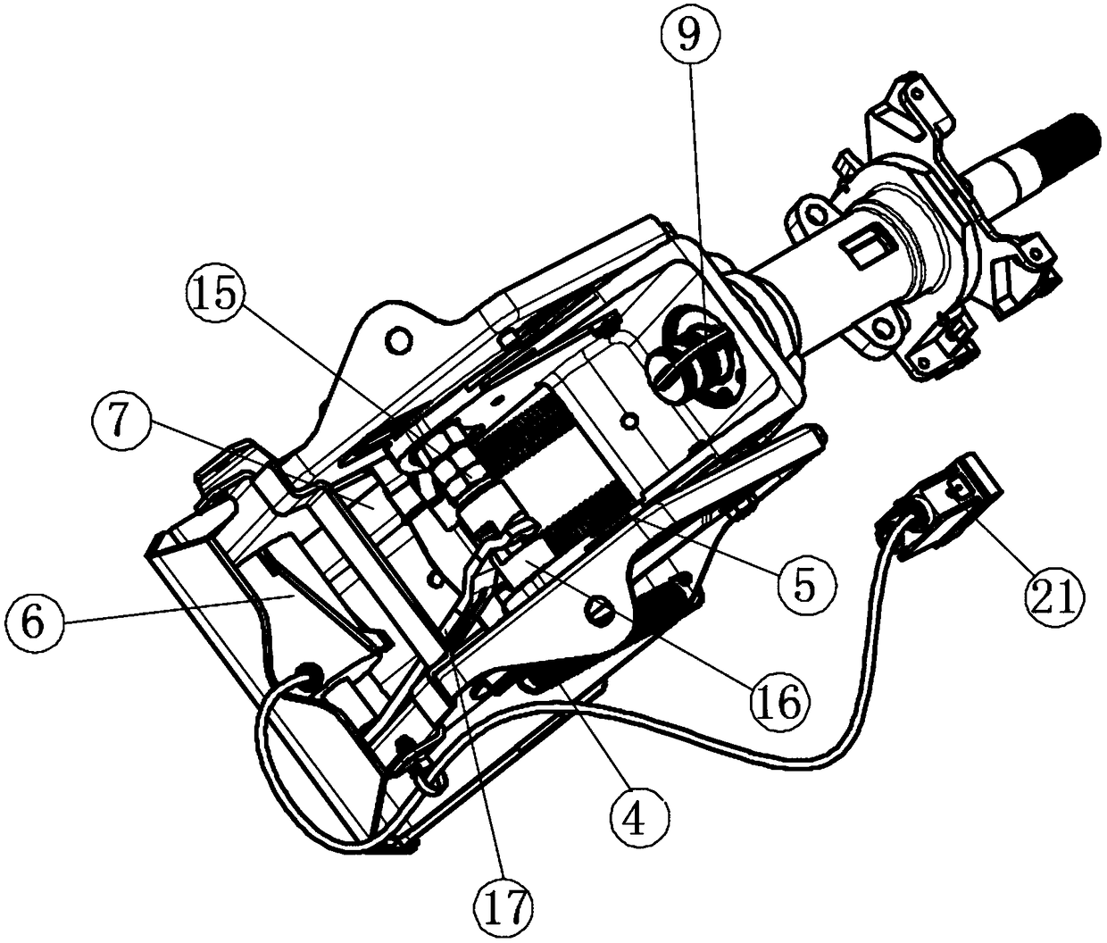 Gradient adjusting steering column