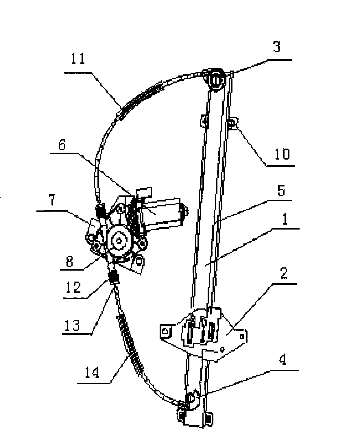 Rope wheel type glass elevator