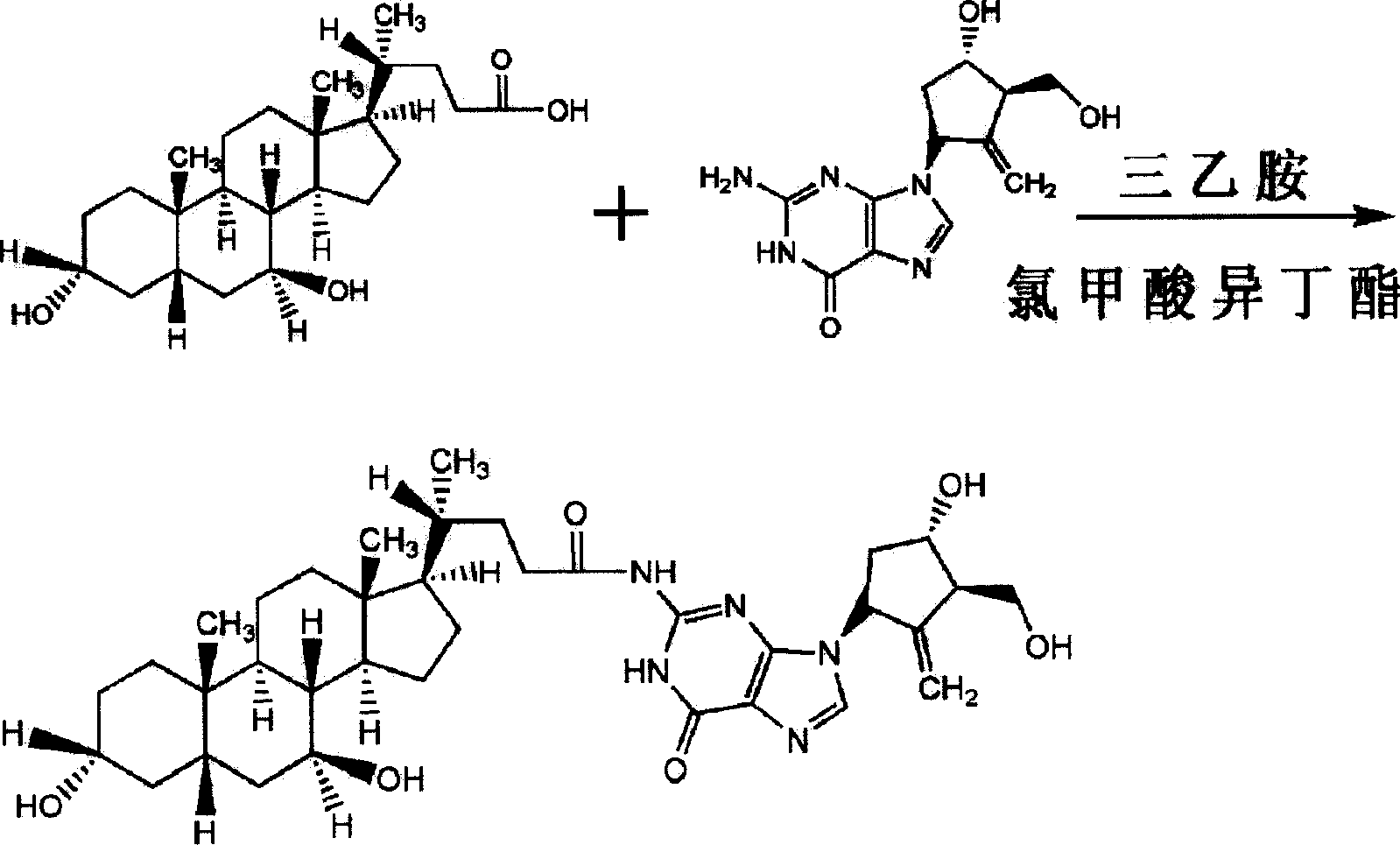 Ursodeoxycholic acid entecavir acidamide and preparation method and use thereof