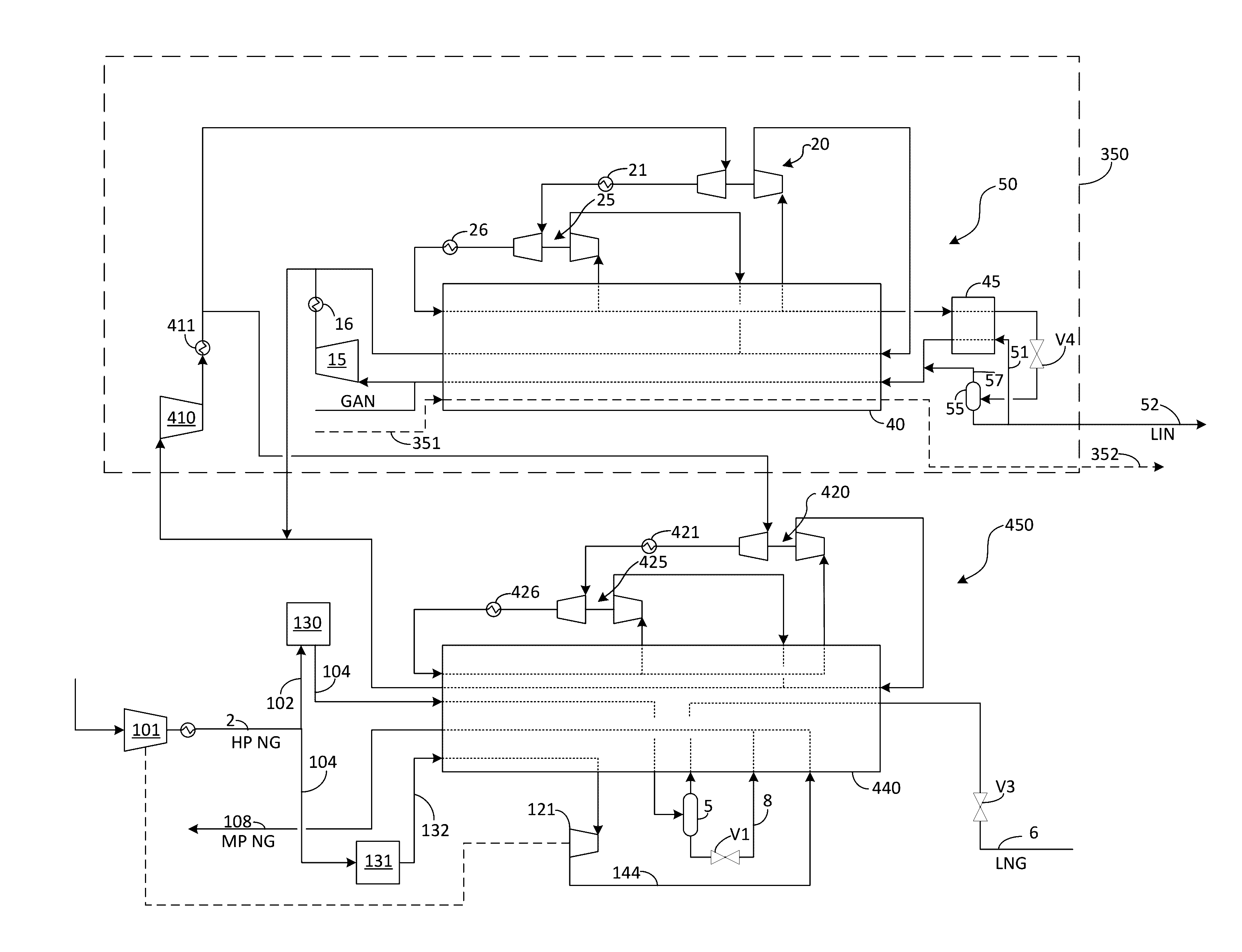 Method for the integration of a nitrogen liquefier and liquefaction of natural gas for the production of liquefied natural gas and liquid nitrogen