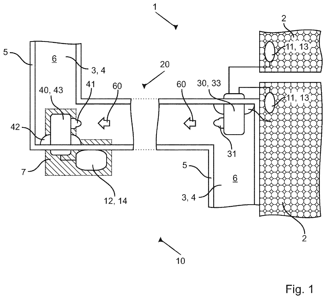 Transmission device, data recording device, system comprising temperature control device and data recording device, battery system and method for transmitting status data