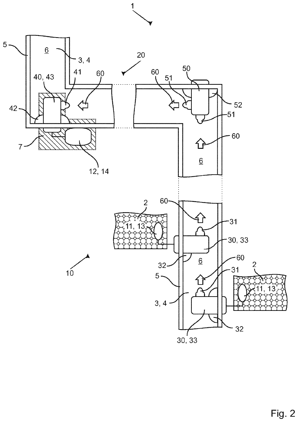 Transmission device, data recording device, system comprising temperature control device and data recording device, battery system and method for transmitting status data