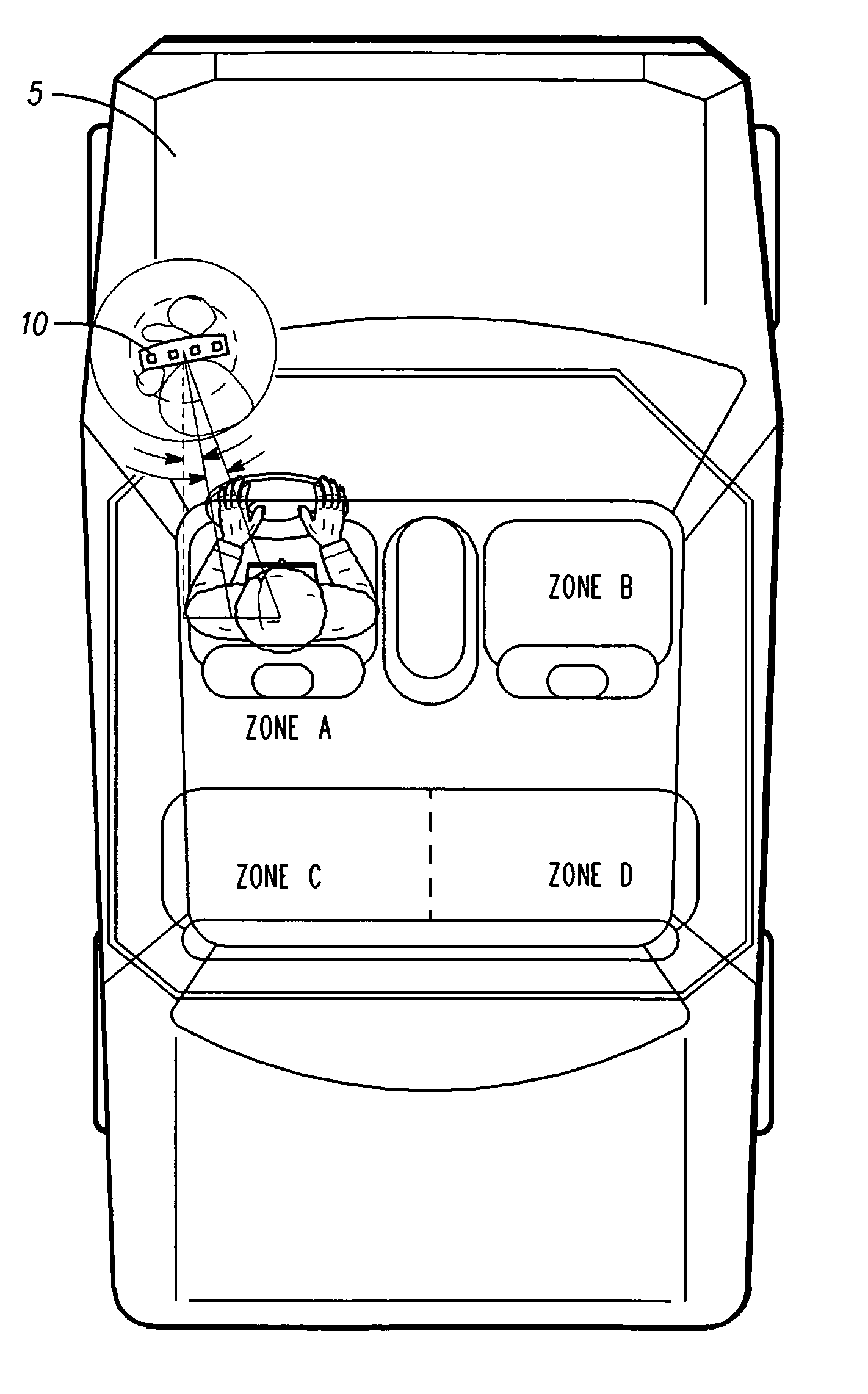 Method and device for determining a location and orientation of a device in a vehicle