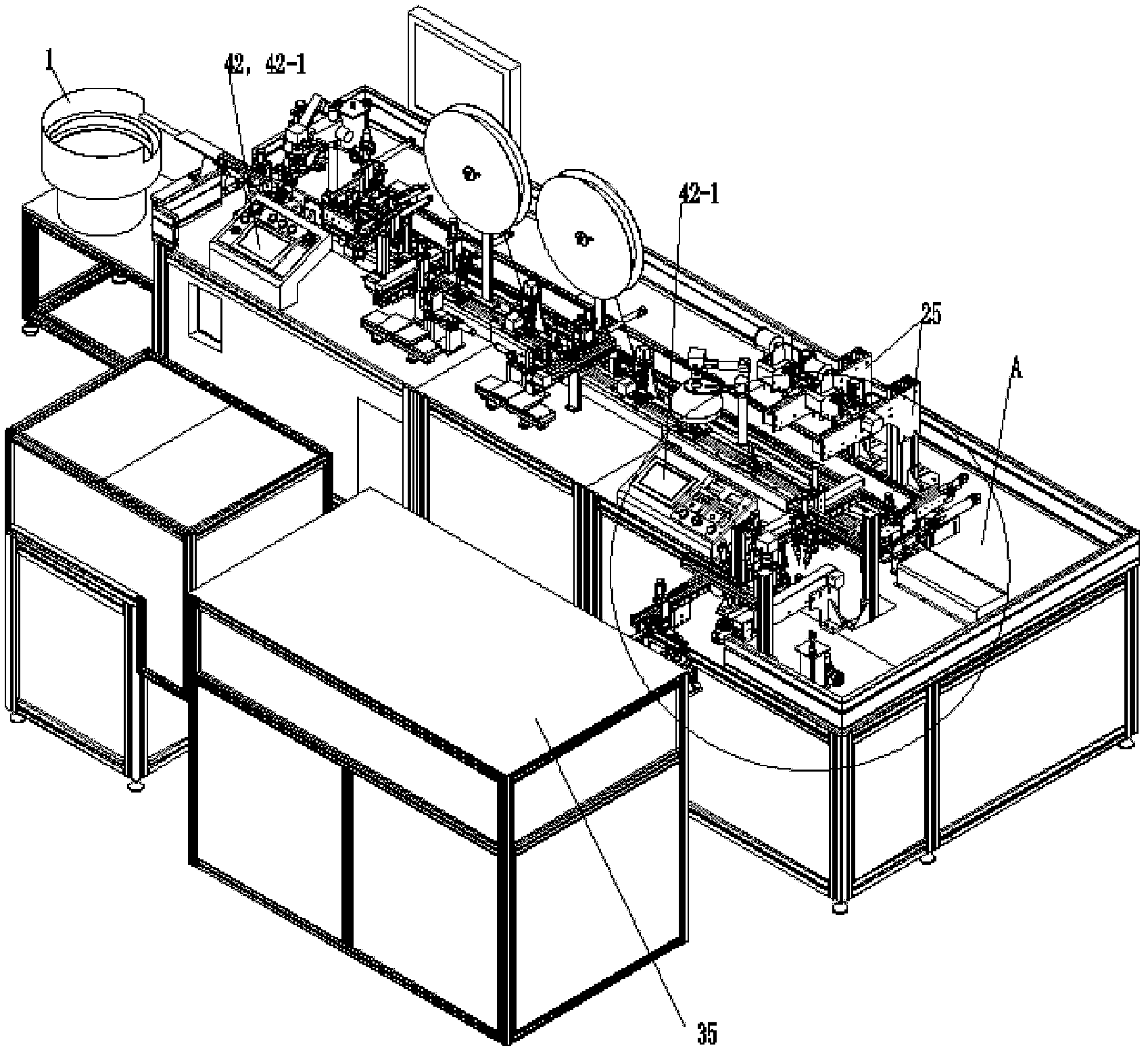 Automatic assembly production line of buzzers