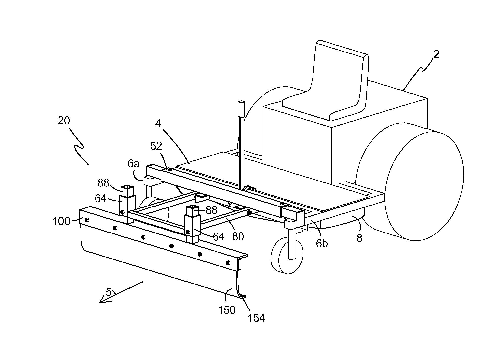 Moisture removal attachment for powered lawnmower