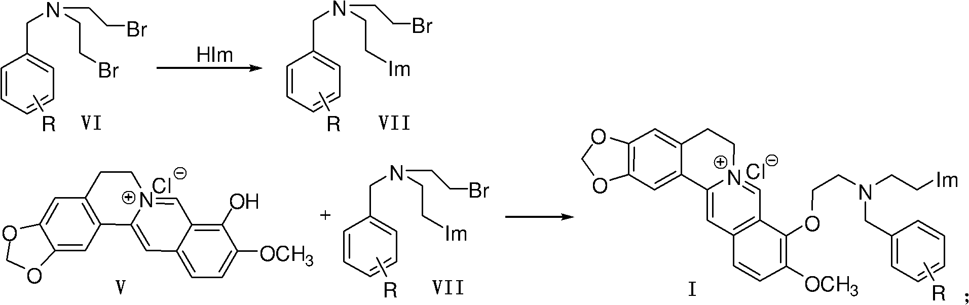 Berberine azole compound and preparation method and application thereof