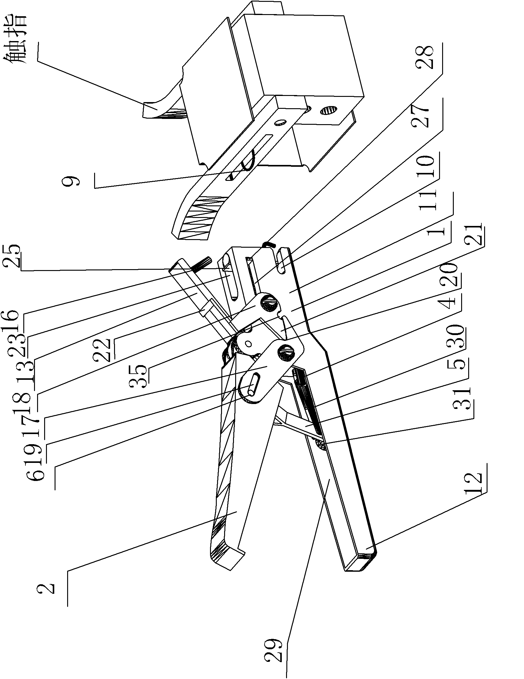 Contact-finger installing tool for high-voltage isolating switch