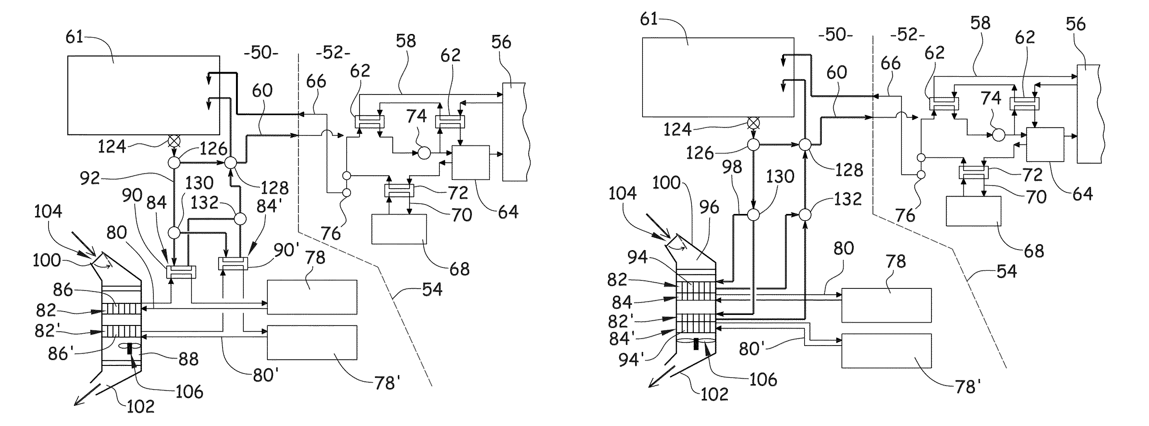 System for managing the heat fluxes of an aircraft