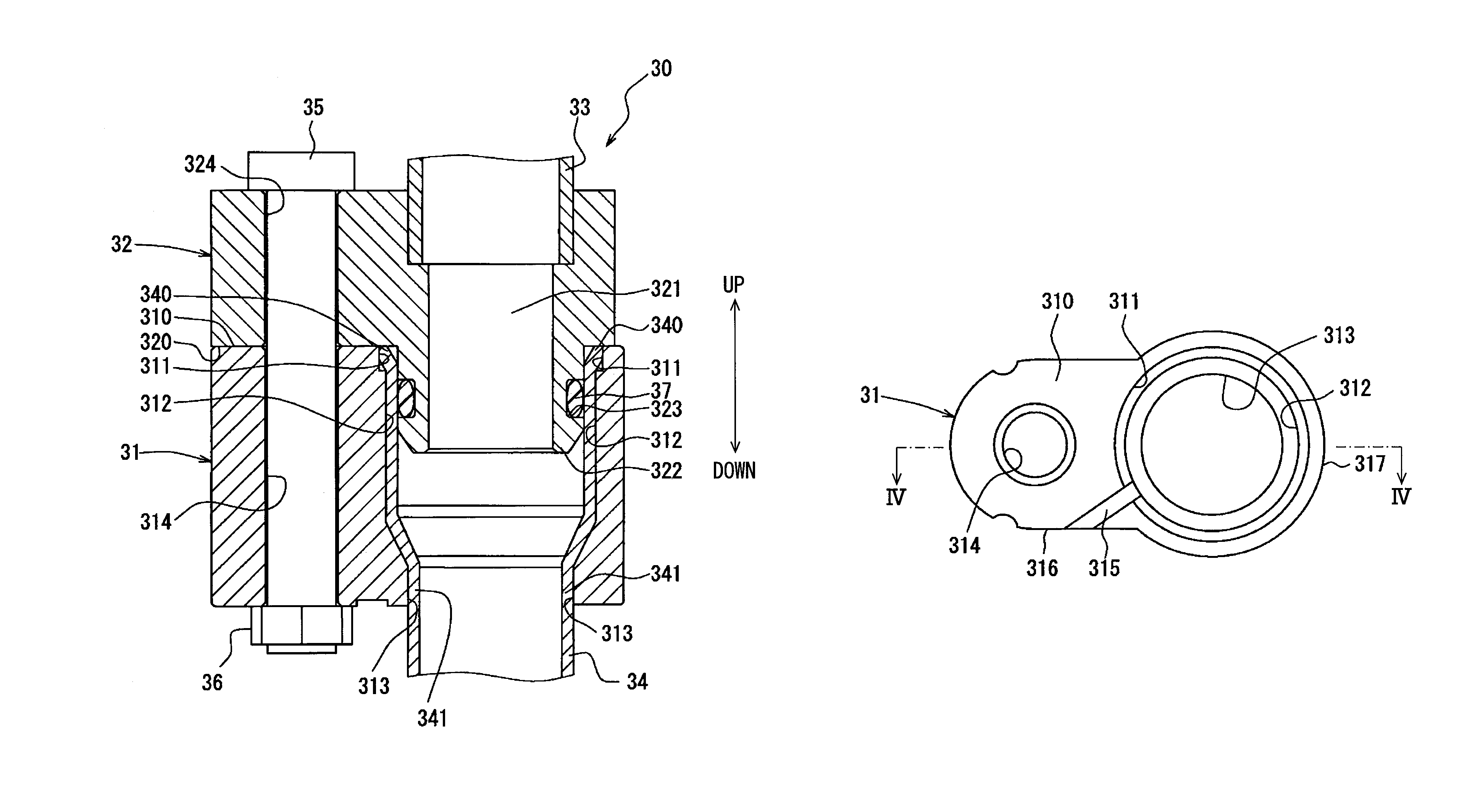 Piping connection device and heat pump cycle device having same