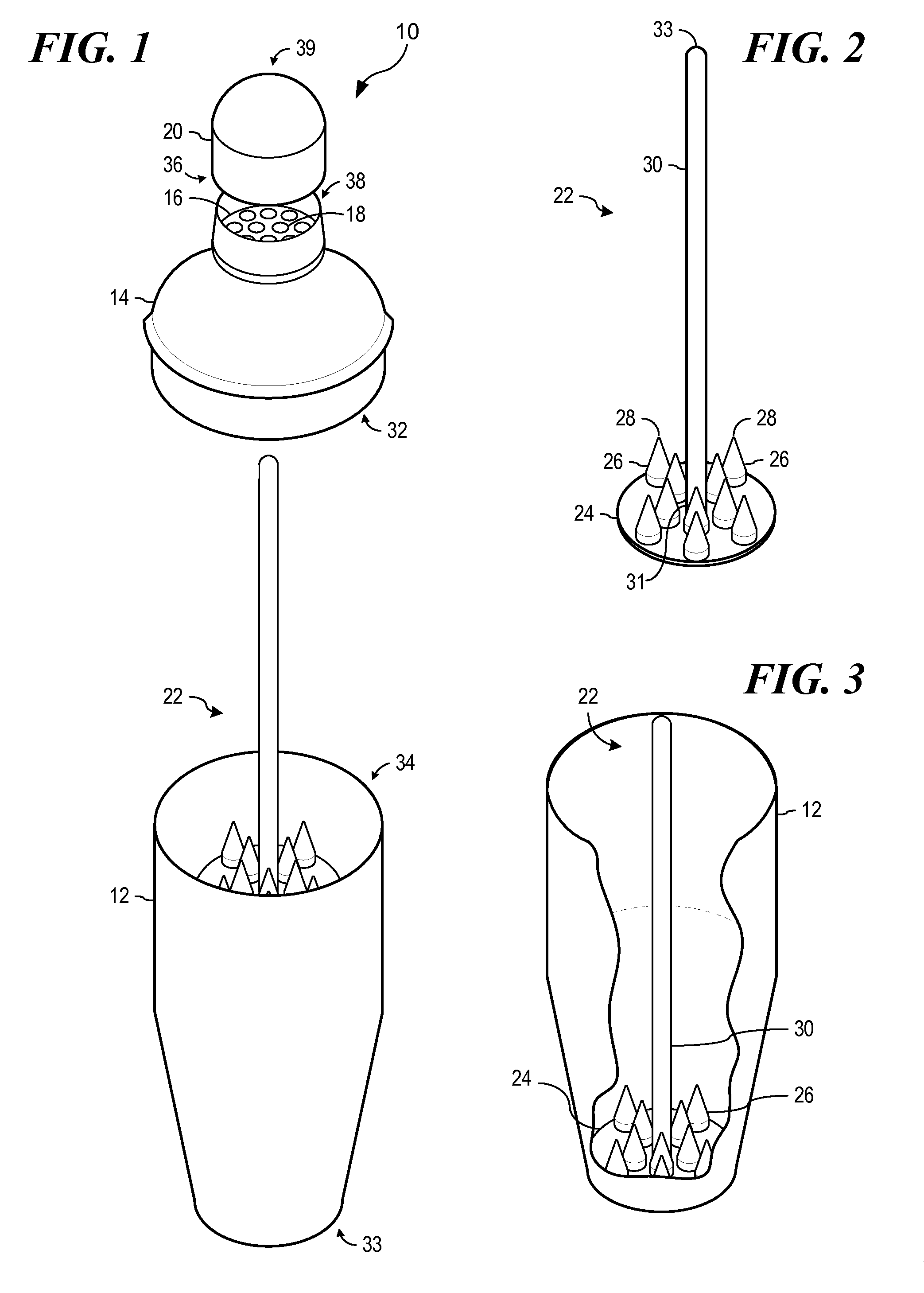 Drink shaker having breaking protrusions