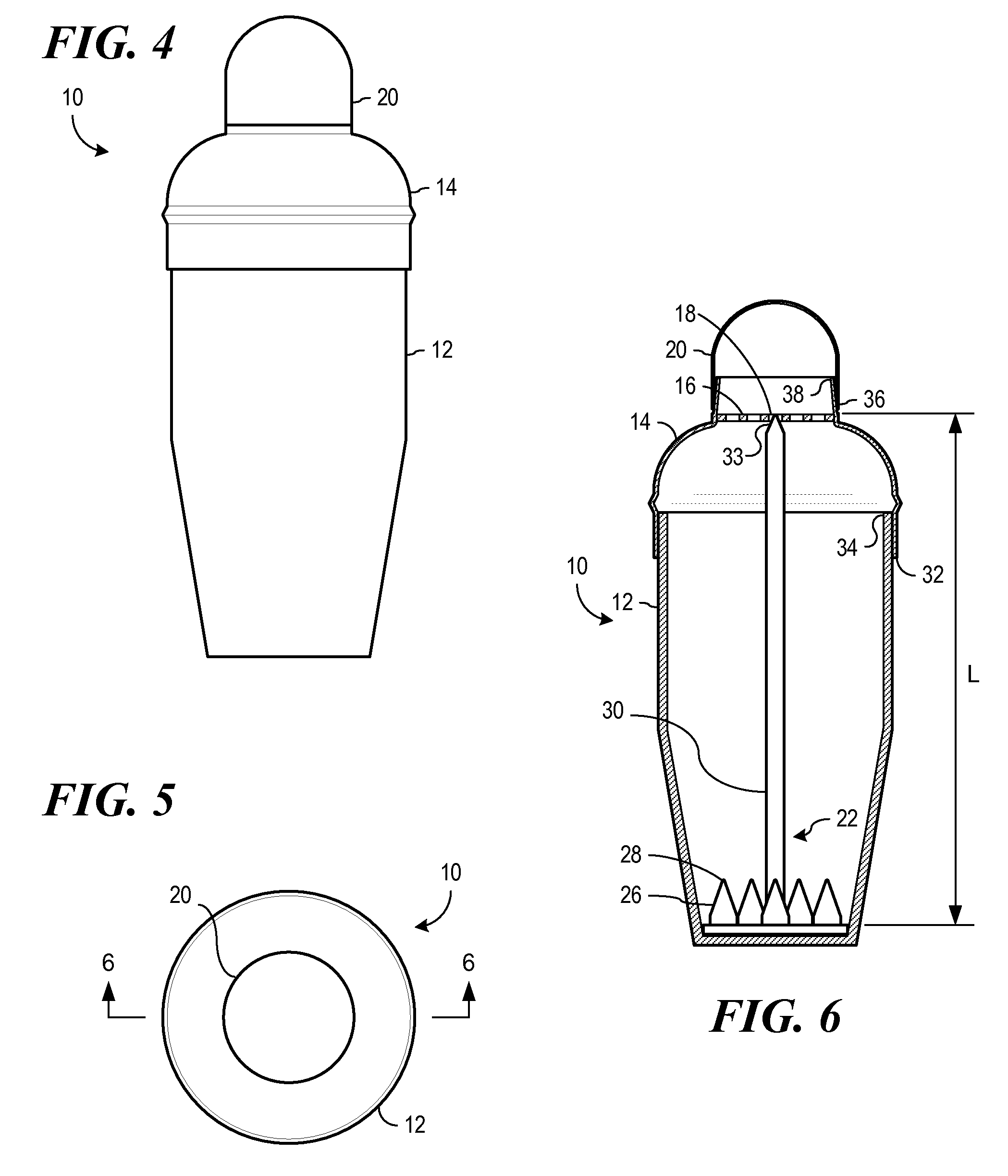 Drink shaker having breaking protrusions