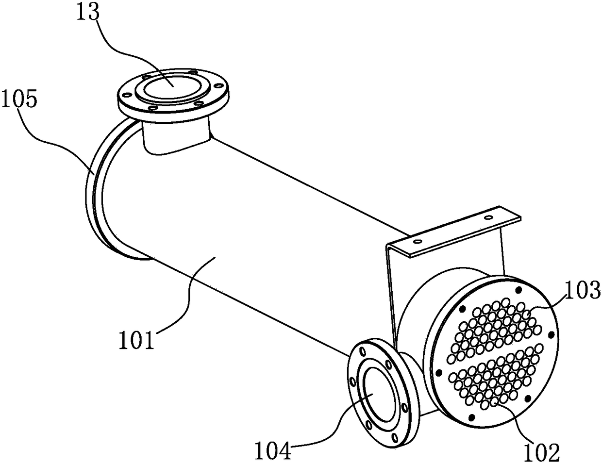 A shell and tube condenser