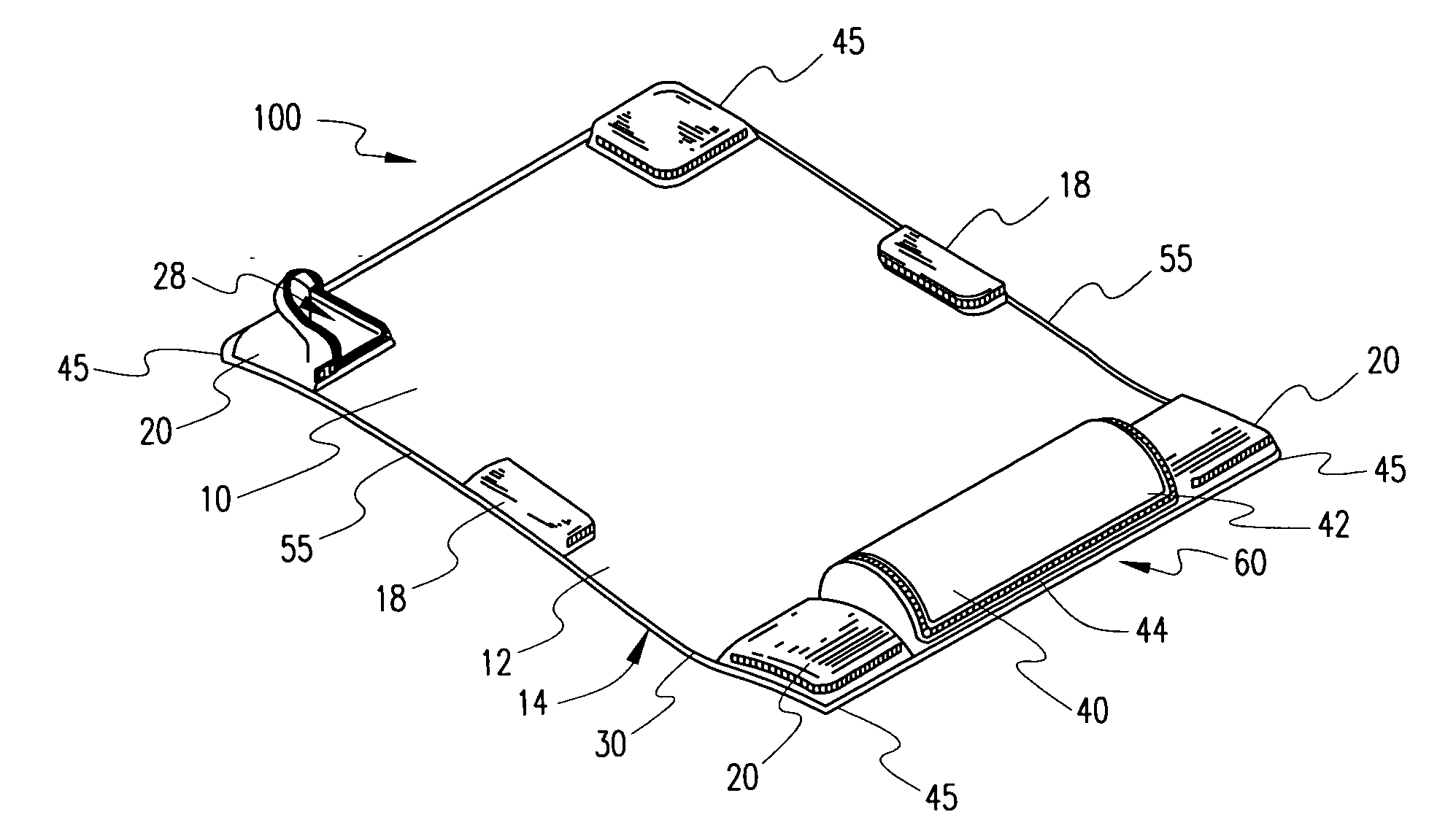 Recreational blanket with integral compartments