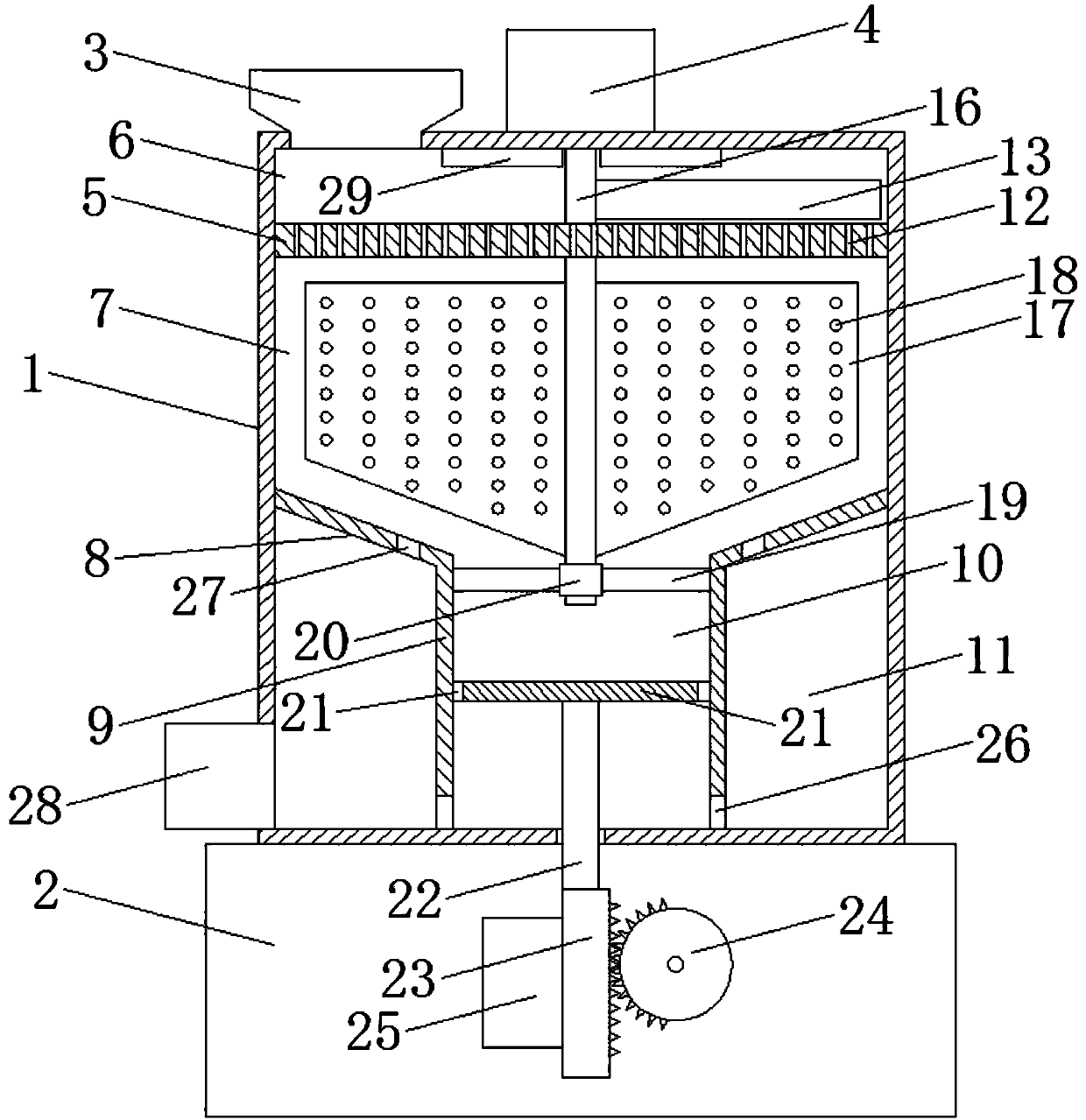 Municipal construction anti-settling mixing equipment with gear driven sealing plate