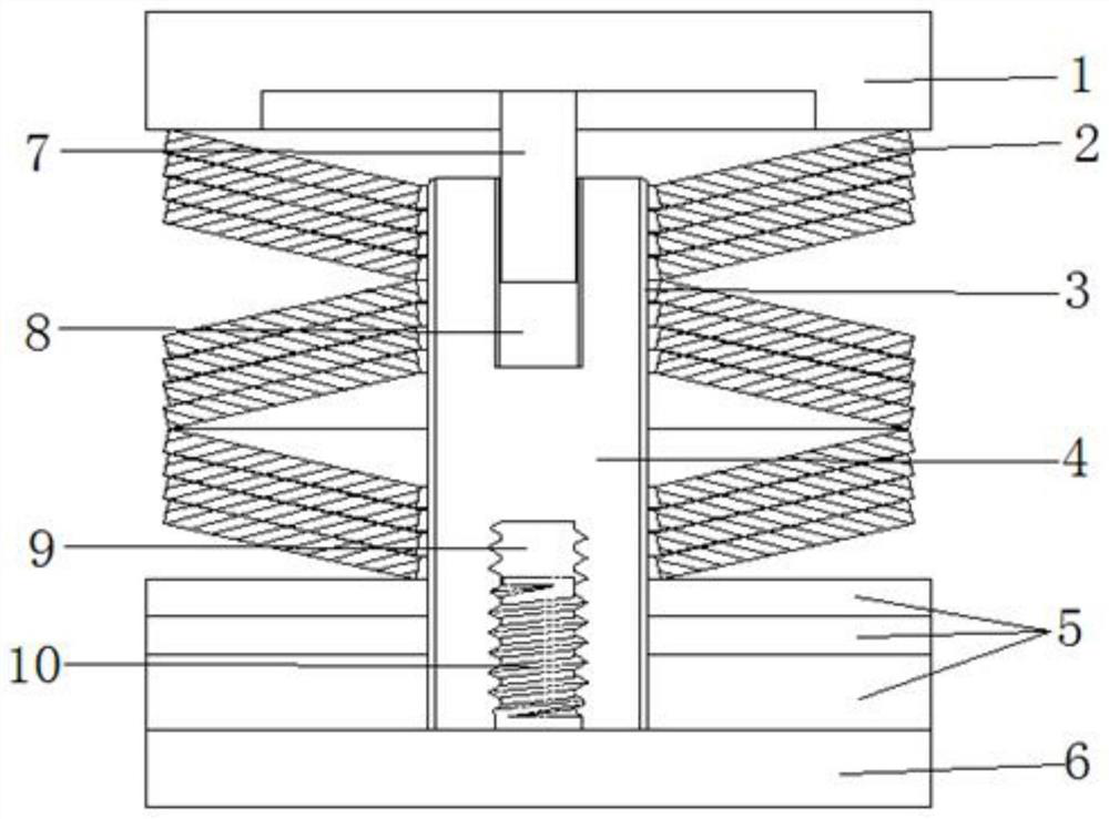 A variable stiffness elastic energy storage device and a method for testing rock instability using it