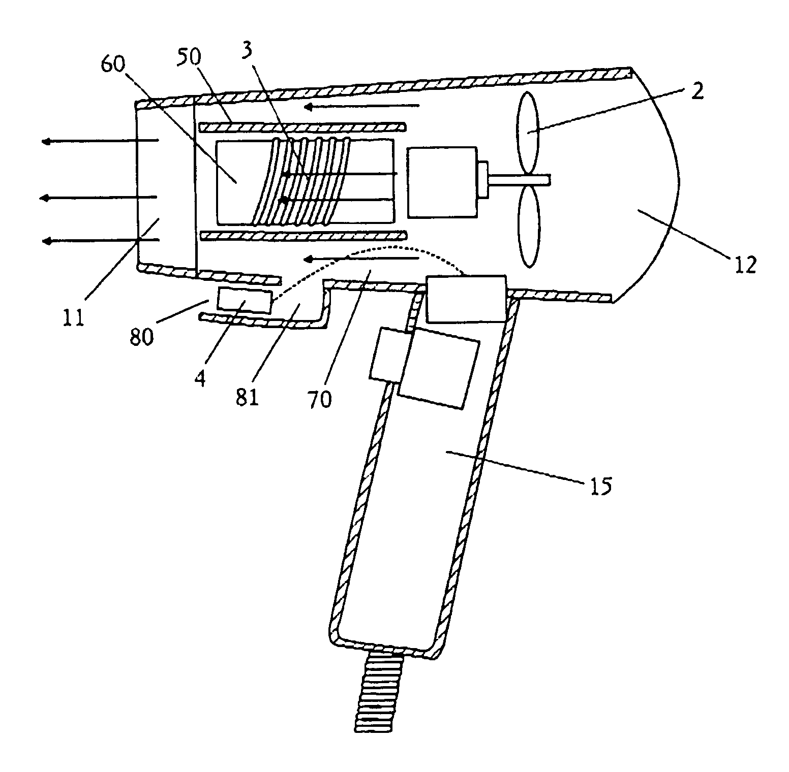 Hair dryer with minus ion generator