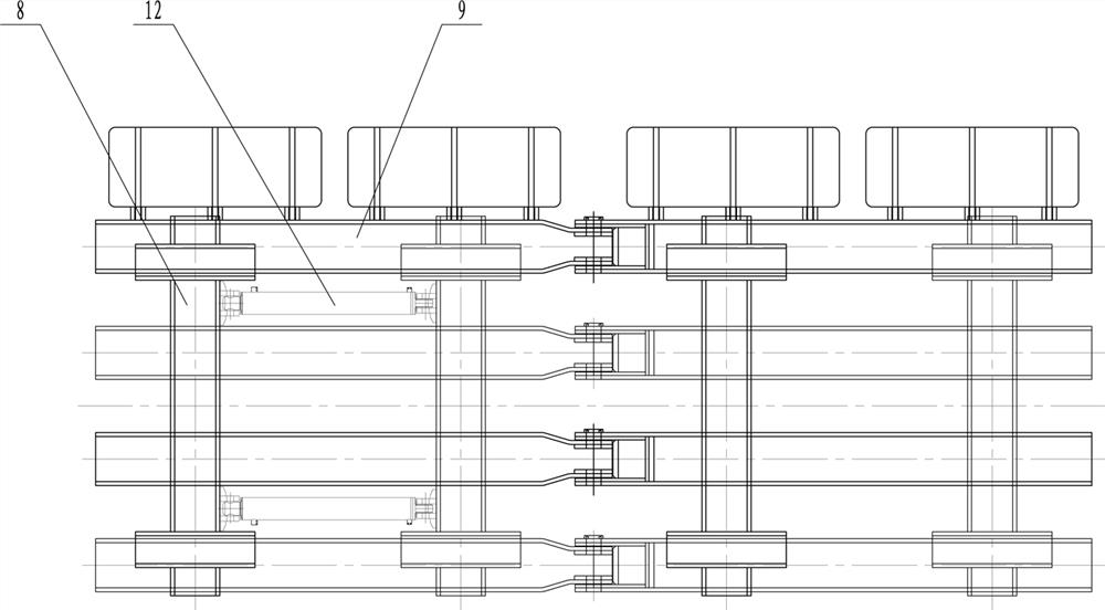 Transport roadway support traveling mechanism