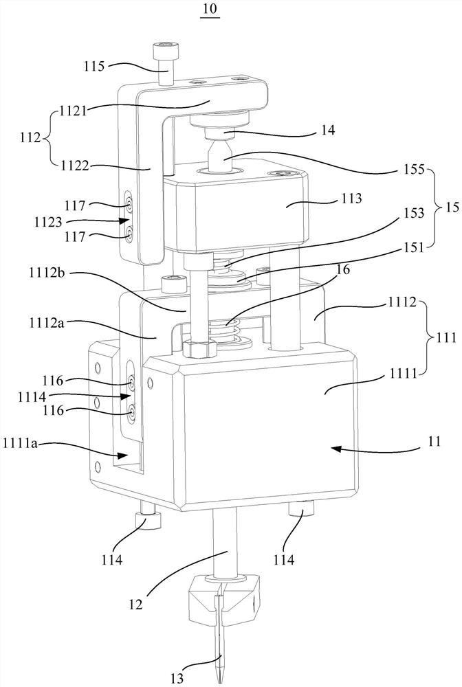 Spot-welder head and spot-welding device