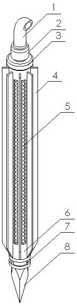 A granary grain heat dissipation insert rod