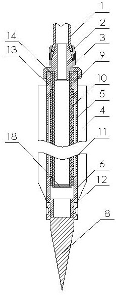 A granary grain heat dissipation insert rod