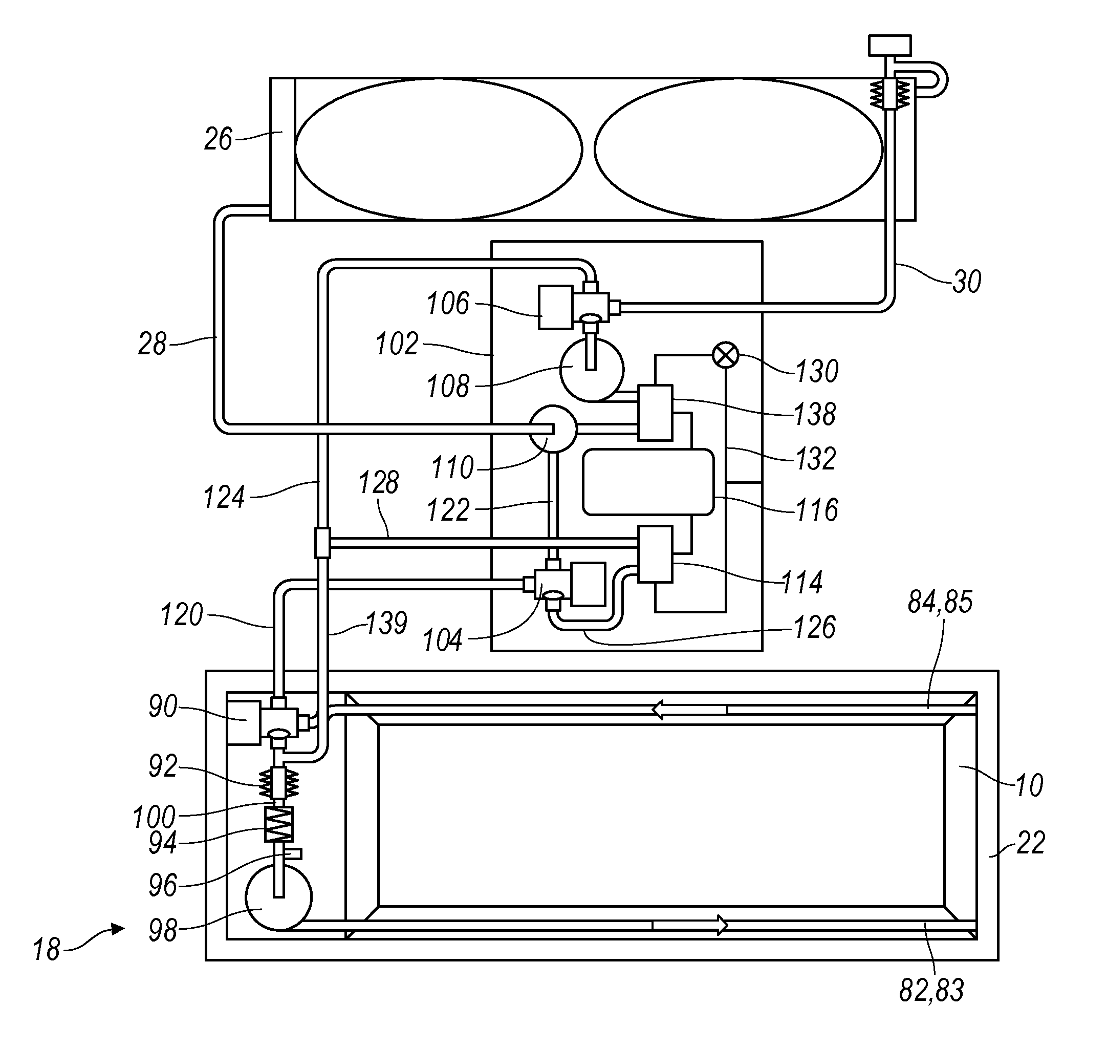 Temperature control of a vehicle battery