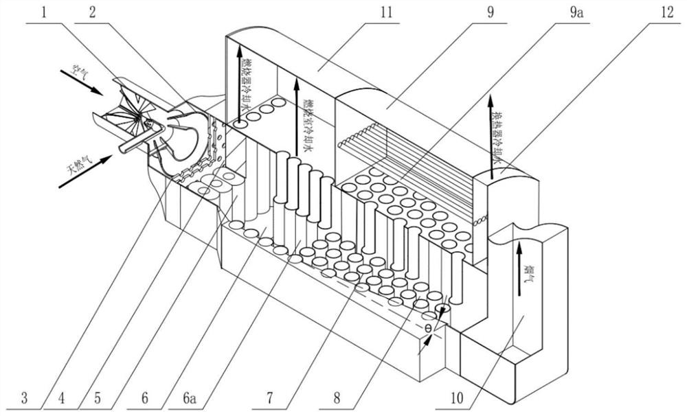 Premixing low-nitrogen gas boiler