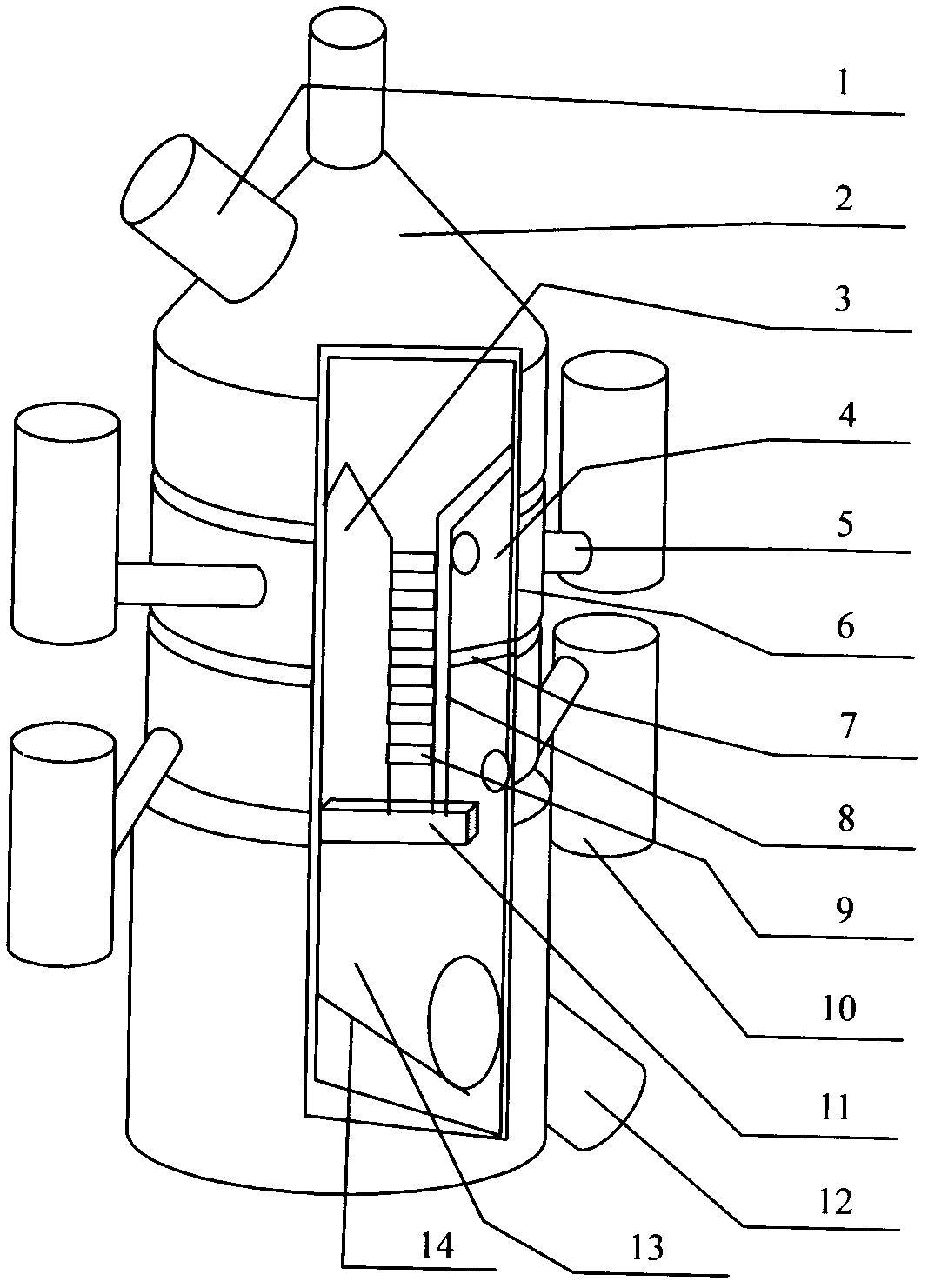 Vertical interlayer cyclone support-combustion lime kiln